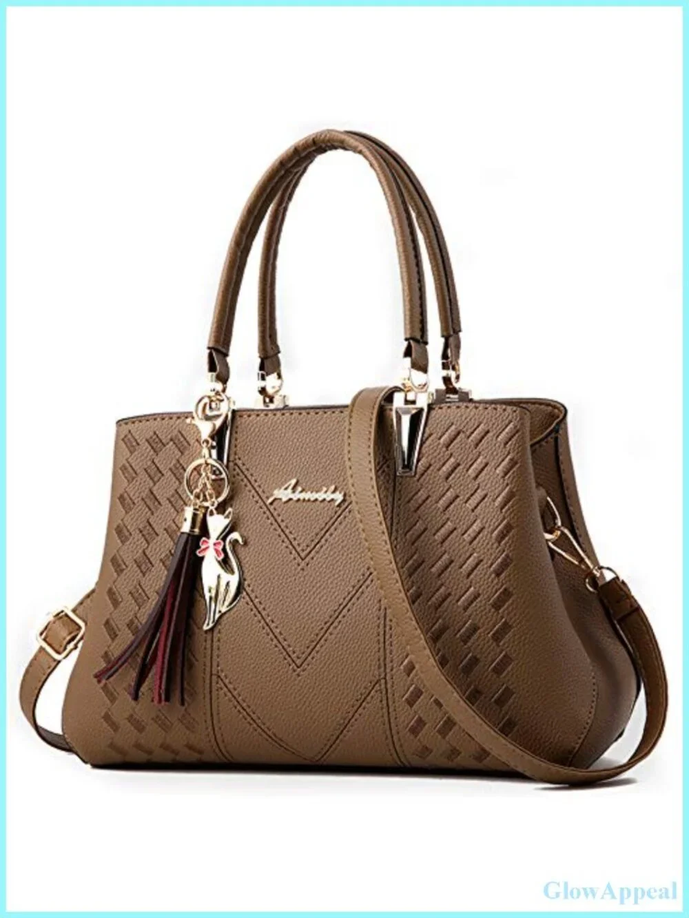 PU Leather Satchel Shoulder Bag Tote Crossbody Messenger Handbag